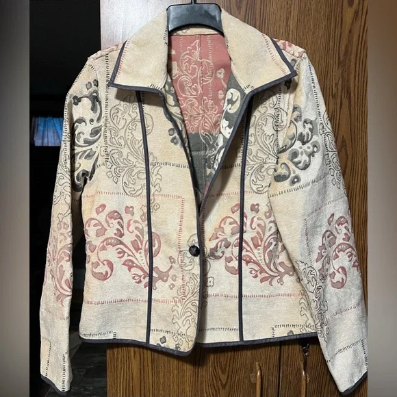 Vintage reversible jacket, tapestry women’s size S - Picture 3 of 6